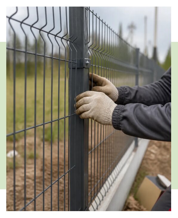 Монтаж забора из металлической сетки под ключ в Ачинске